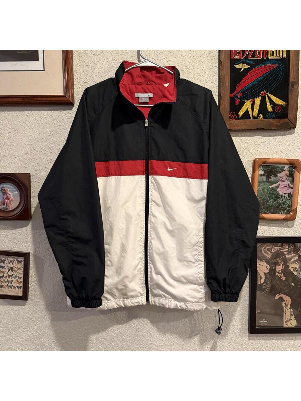 Vintage 00s Nike Windbreaker Jacket Colorful Mens Medium Full Zip Color Block
